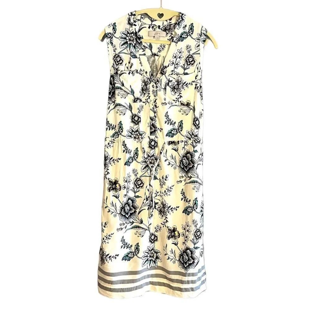 LOFT Floral Sleeveless Dress | SZ S